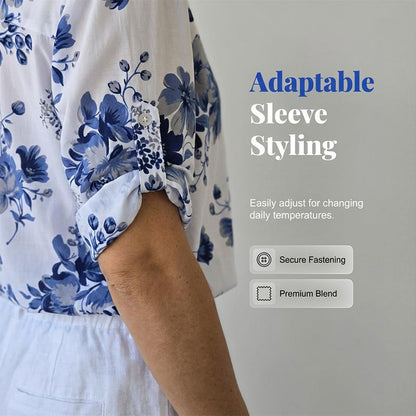 Chemise à imprimé floral boutonnée pour femme