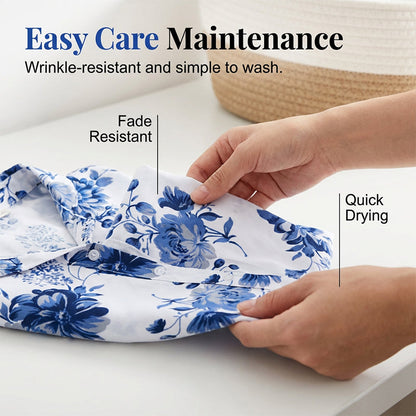 Chemise à imprimé floral boutonnée pour femme