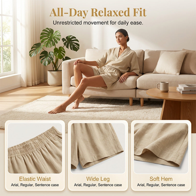 Ensemble Femme Décontracté : Haut Col V et Short