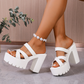 📢📢60 % de réduction !! ⏰Sandales à talons épais et semelles compensées pour femme