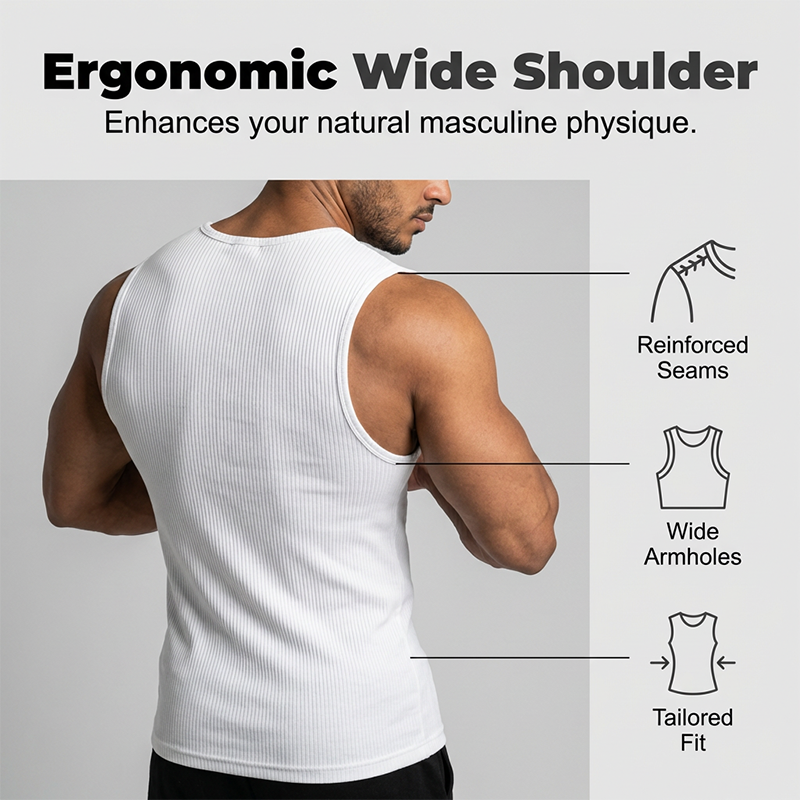 👕 PROMO LIMITÉE 50% DE RÉDUCTION ! 🏃 Débardeur Homme Slim en Maille Côtelée – Respirant, Coupe Athlétique & Épaules Larges ✨