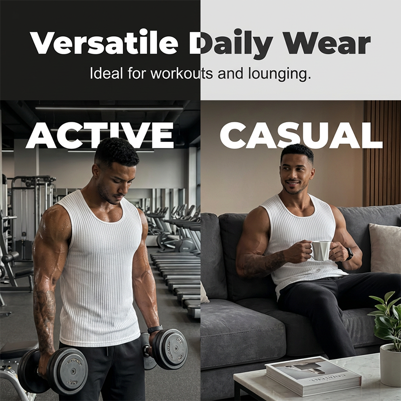👕 PROMO LIMITÉE 50% DE RÉDUCTION ! 🏃 Débardeur Homme Slim en Maille Côtelée – Respirant, Coupe Athlétique & Épaules Larges ✨