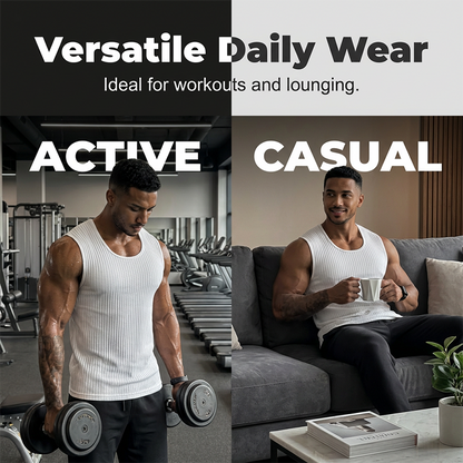 👕 PROMO LIMITÉE 50% DE RÉDUCTION ! 🏃 Débardeur Homme Slim en Maille Côtelée – Respirant, Coupe Athlétique & Épaules Larges ✨