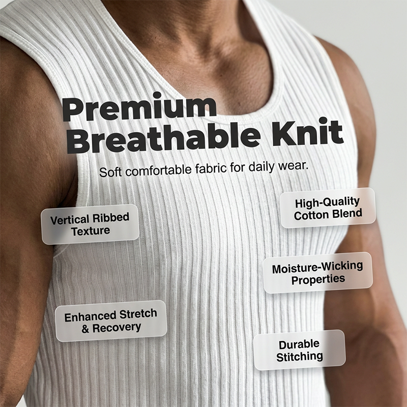 👕 PROMO LIMITÉE 50% DE RÉDUCTION ! 🏃 Débardeur Homme Slim en Maille Côtelée – Respirant, Coupe Athlétique & Épaules Larges ✨