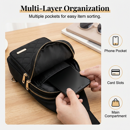 Sac à bandoulière élégant à multiples poches pour femme