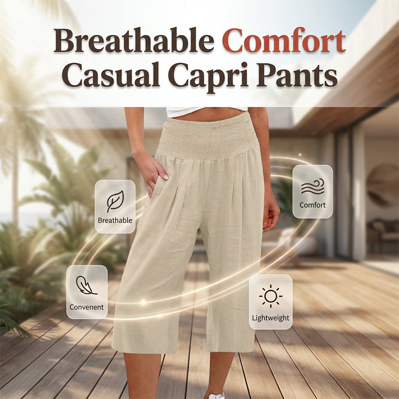 【S-3XL】🍂Pantalon court pour femme, léger et à taille élastiquée