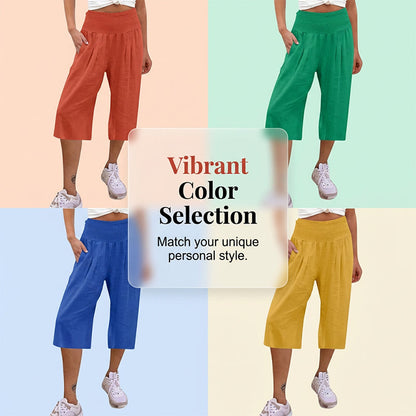 【S-3XL】🍂Pantalon court pour femme, léger et à taille élastiquée