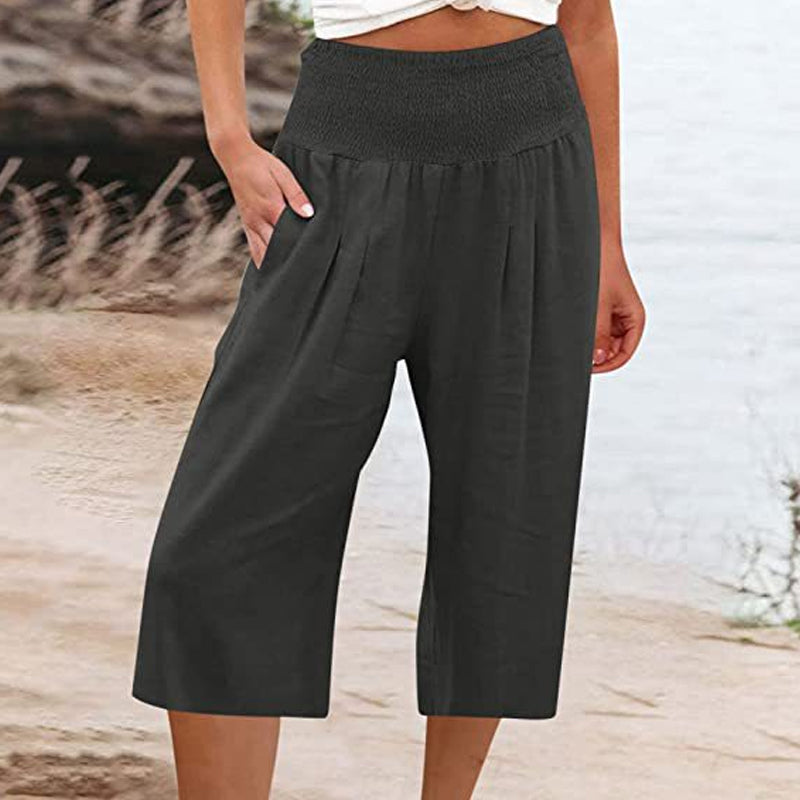 【S-3XL】🍂Pantalon court pour femme, léger et à taille élastiquée