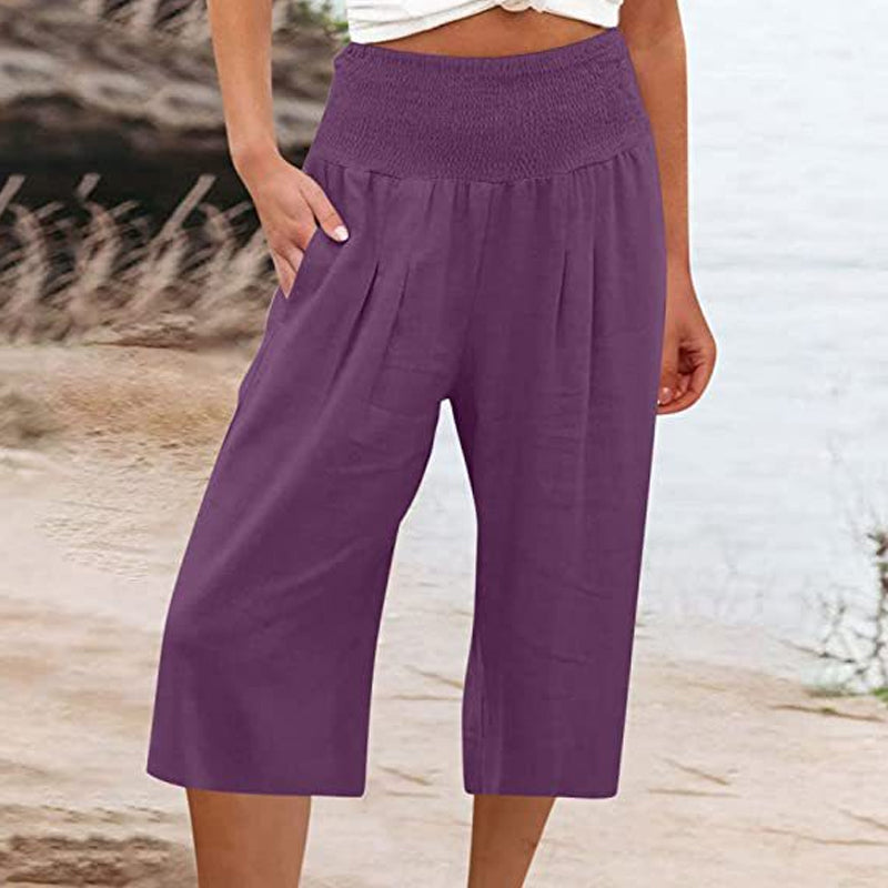 【S-3XL】🍂Pantalon court pour femme, léger et à taille élastiquée