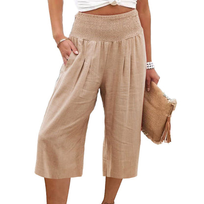 【S-3XL】🍂Pantalon court pour femme, léger et à taille élastiquée