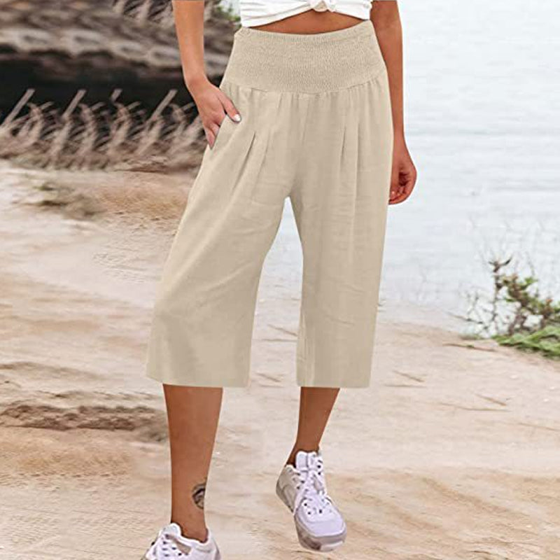 【S-3XL】🍂Pantalon court pour femme, léger et à taille élastiquée