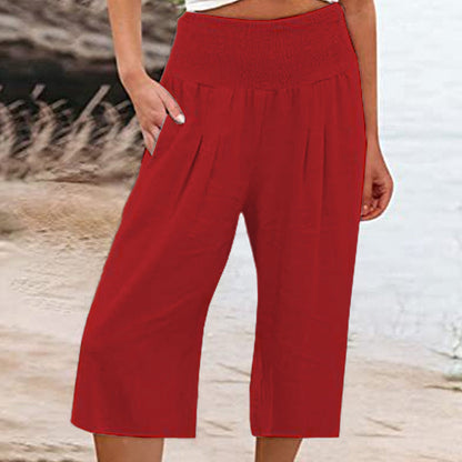 【S-3XL】🍂Pantalon court pour femme, léger et à taille élastiquée