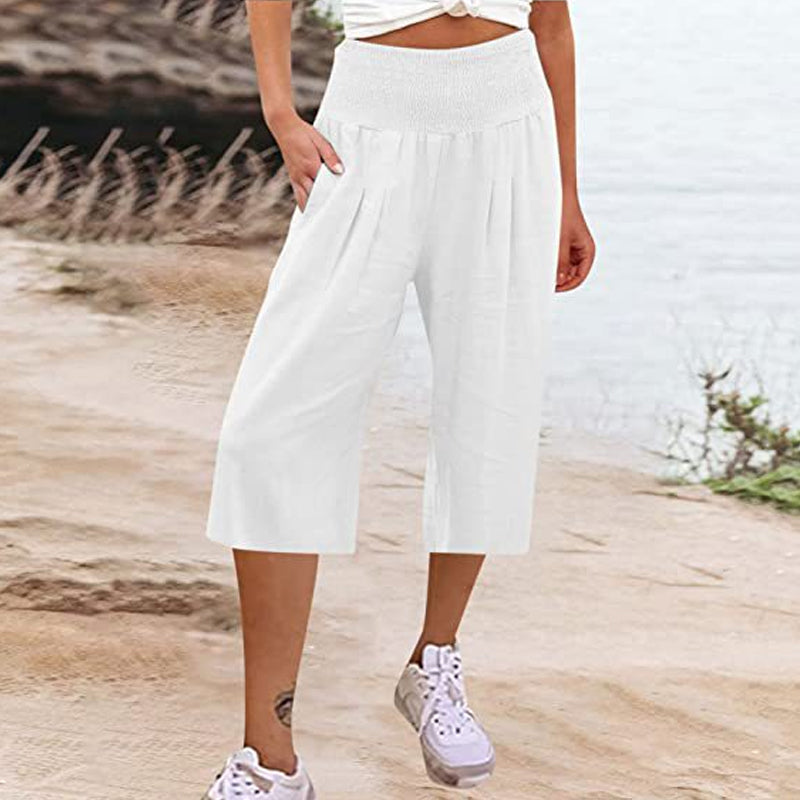 【S-3XL】🍂Pantalon court pour femme, léger et à taille élastiquée