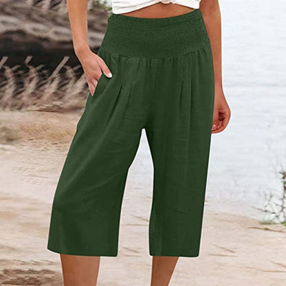 【S-3XL】🍂Pantalon court pour femme, léger et à taille élastiquée