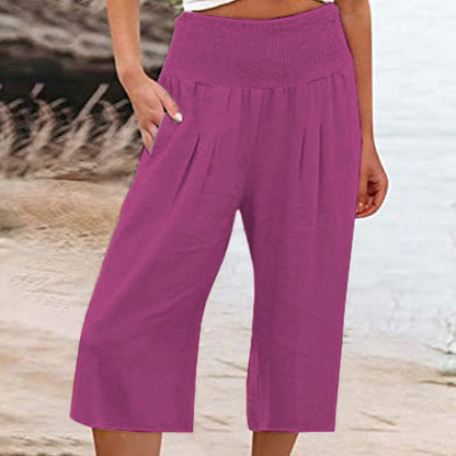 【S-3XL】🍂Pantalon court pour femme, léger et à taille élastiquée
