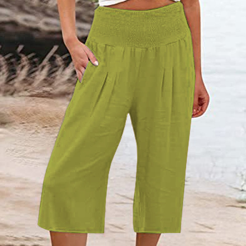 【S-3XL】🍂Pantalon court pour femme, léger et à taille élastiquée