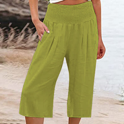 【S-3XL】🍂Pantalon court pour femme, léger et à taille élastiquée