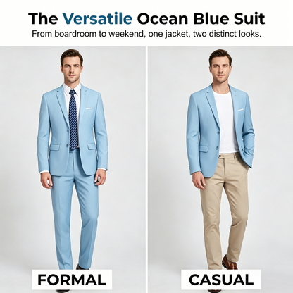 ✨👔50% DE RÉDUCTION + LIVRAISON GRATUITE🔥Ensemble Costume 2 Pièces Coupe Moderne pour Homme