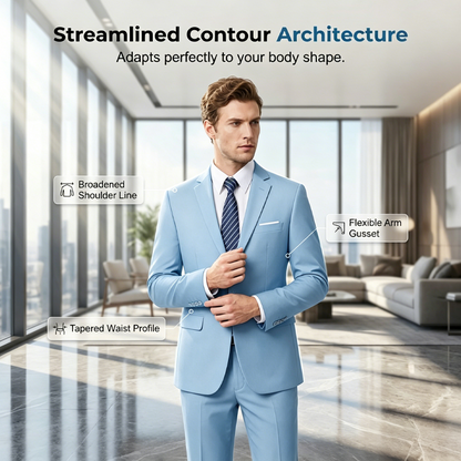 ✨👔50% DE RÉDUCTION + LIVRAISON GRATUITE🔥Ensemble Costume 2 Pièces Coupe Moderne pour Homme