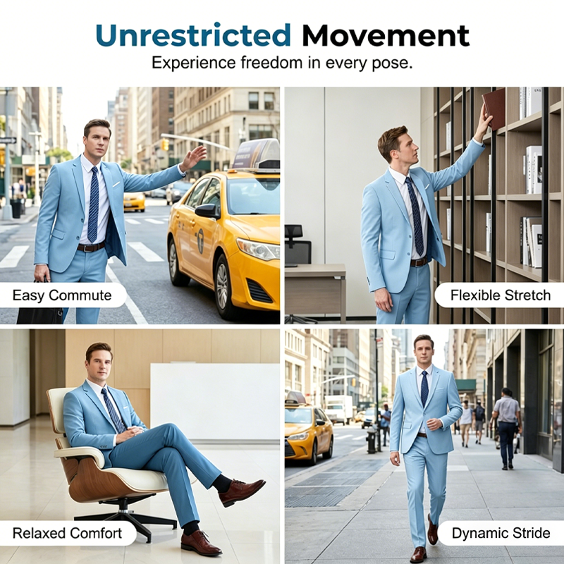 ✨👔50% DE RÉDUCTION + LIVRAISON GRATUITE🔥Ensemble Costume 2 Pièces Coupe Moderne pour Homme