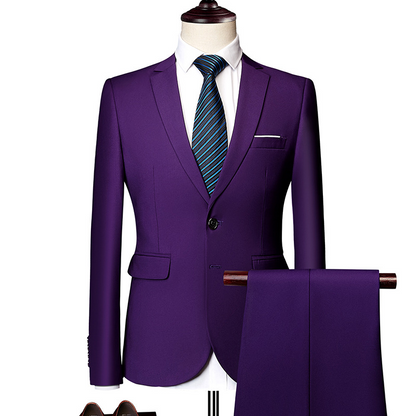 ✨👔50% DE RÉDUCTION + LIVRAISON GRATUITE🔥Ensemble Costume 2 Pièces Coupe Moderne pour Homme