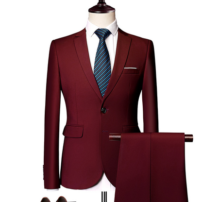 ✨👔50% DE RÉDUCTION + LIVRAISON GRATUITE🔥Ensemble Costume 2 Pièces Coupe Moderne pour Homme