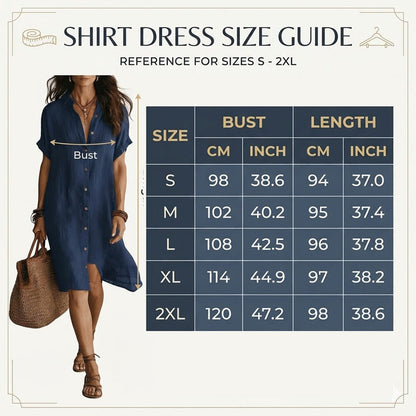 🌸 Robe-chemise à manches courtes et col boutonné pour femme — Un incontournable de votre nouvelle garde-robe ✨