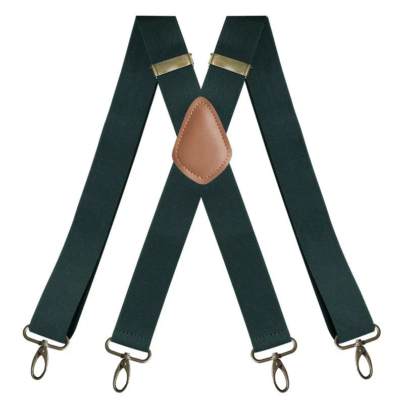👔 PROMO LIMITÉE -50% ! ✨ Bretelles Homme Dos Croisé X – 4 Clips Amovibles Réglables, Boucle Bronze Antique, Tissu Élastique · 7 Coloris 🔥 2ème à 10€ Seulement !