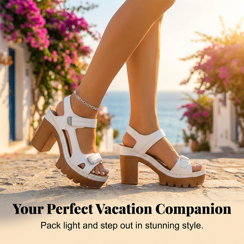 💐PROMO -50% !🌊Sandales à Plateforme avec Boucles Velcro Réglables – Confort Optimal, Semelle Antidérapante (5 Couleurs, 35-43)