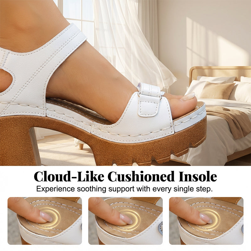 💐PROMO -50% !🌊Sandales à Plateforme avec Boucles Velcro Réglables – Confort Optimal, Semelle Antidérapante (5 Couleurs, 35-43)