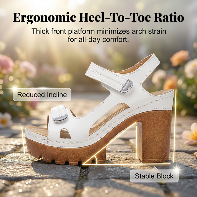 💐PROMO -50% !🌊Sandales à Plateforme avec Boucles Velcro Réglables – Confort Optimal, Semelle Antidérapante (5 Couleurs, 35-43)