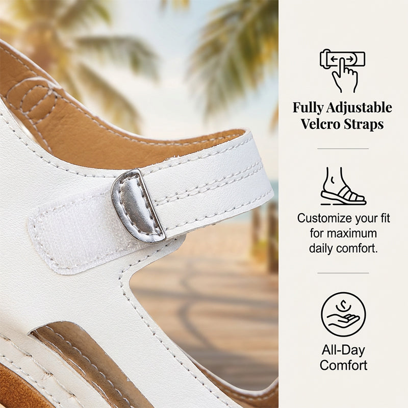 💐PROMO -50% !🌊Sandales à Plateforme avec Boucles Velcro Réglables – Confort Optimal, Semelle Antidérapante (5 Couleurs, 35-43)