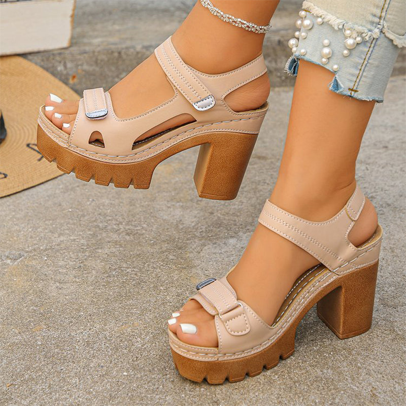 💐PROMO -50% !🌊Sandales à Plateforme avec Boucles Velcro Réglables – Confort Optimal, Semelle Antidérapante (5 Couleurs, 35-43)