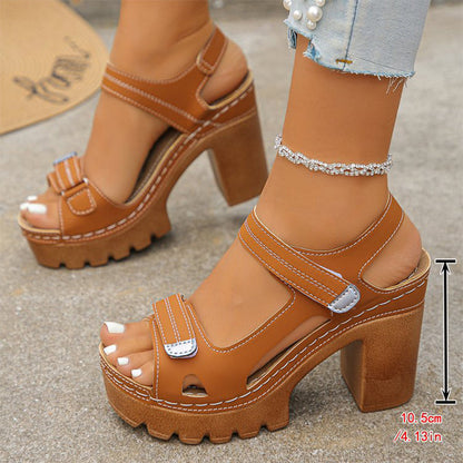 💐PROMO -50% !🌊Sandales à Plateforme avec Boucles Velcro Réglables – Confort Optimal, Semelle Antidérapante (5 Couleurs, 35-43)