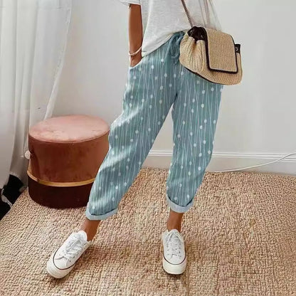 Pantalon décontracté imprimé multicolore pour femme