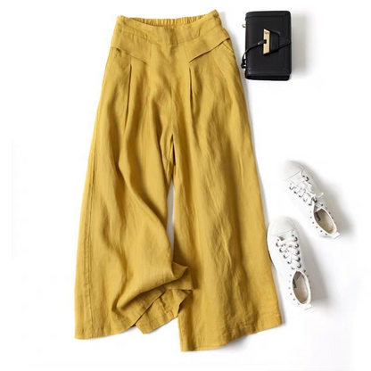 📢📢50 % de réduction !! ⏰Pantalon large en coton et lin pour femme