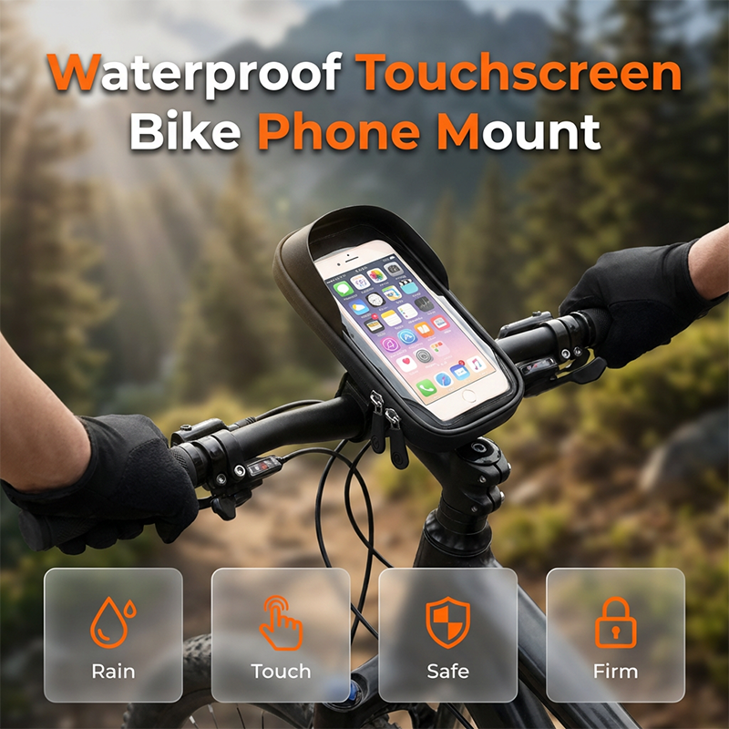 Sac étanche pour vélo avec support pour téléphone