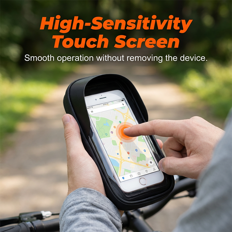 Sac étanche pour vélo avec support pour téléphone