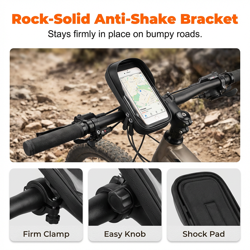 Sac étanche pour vélo avec support pour téléphone