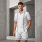 👕 50% DE RÉDUCTION! 🌸 Ensemble Haut & Short pour Homme avec Imprimé Floral – Manches Courtes, Tissu Léger & Parfait Pour Les Journées Chaudes ☀️