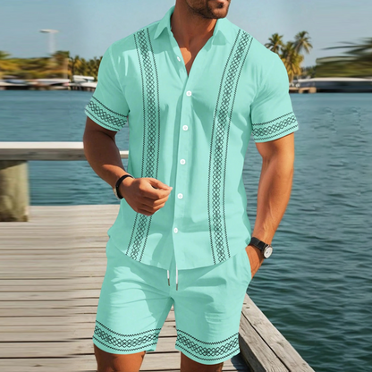 👕 50% DE RÉDUCTION! 🌸 Ensemble Haut & Short pour Homme avec Imprimé Floral – Manches Courtes, Tissu Léger & Parfait Pour Les Journées Chaudes ☀️