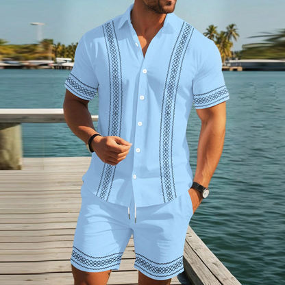 👕 50% DE RÉDUCTION! 🌸 Ensemble Haut & Short pour Homme avec Imprimé Floral – Manches Courtes, Tissu Léger & Parfait Pour Les Journées Chaudes ☀️