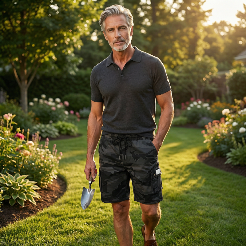 Short cargo tactique coupe ample pour homme