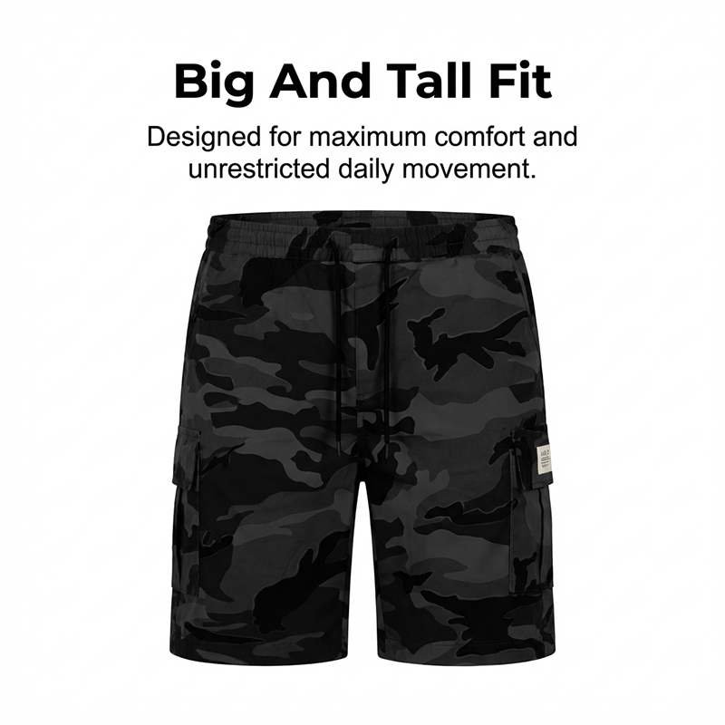 Short cargo tactique coupe ample pour homme