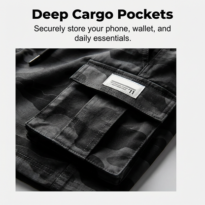 Short cargo tactique coupe ample pour homme