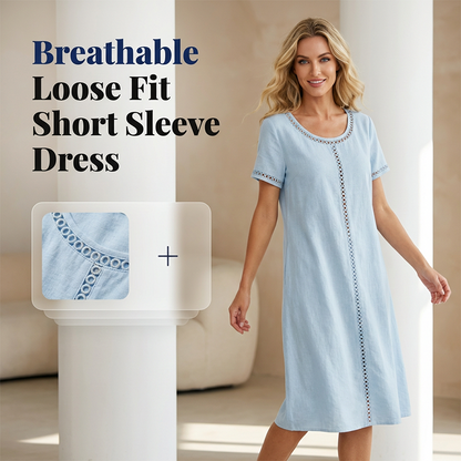 Robe ample à manches courtes pour femme