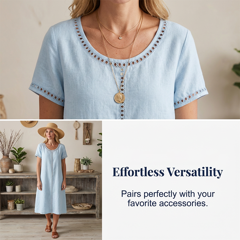Robe ample à manches courtes pour femme