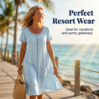 Robe ample à manches courtes pour femme