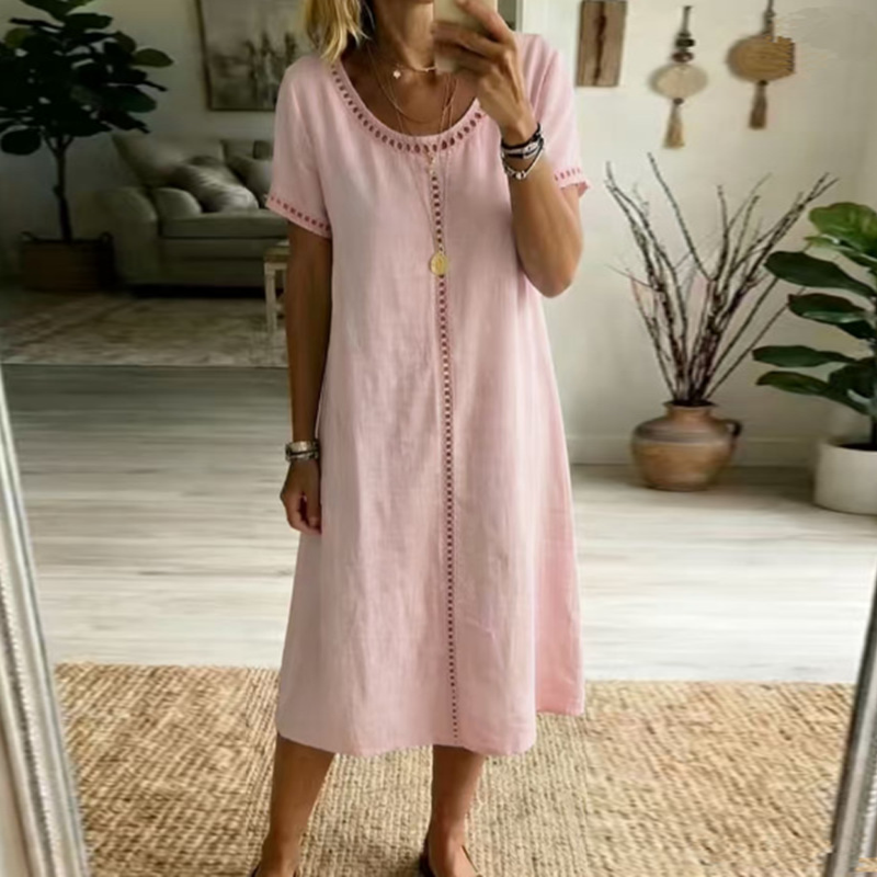 Robe ample à manches courtes pour femme