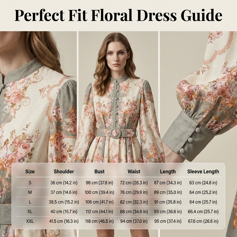 🌸 Élégance intemporelle – Robe mini à col montant et imprimé floral romantique 🌷